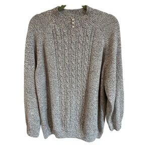 Rebecca Malone 2X‎ Knit Sweater Pearl Button Back Detail Mock Neck Pullover